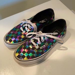 Vans Iridescent Rainbow checkered tie shoes